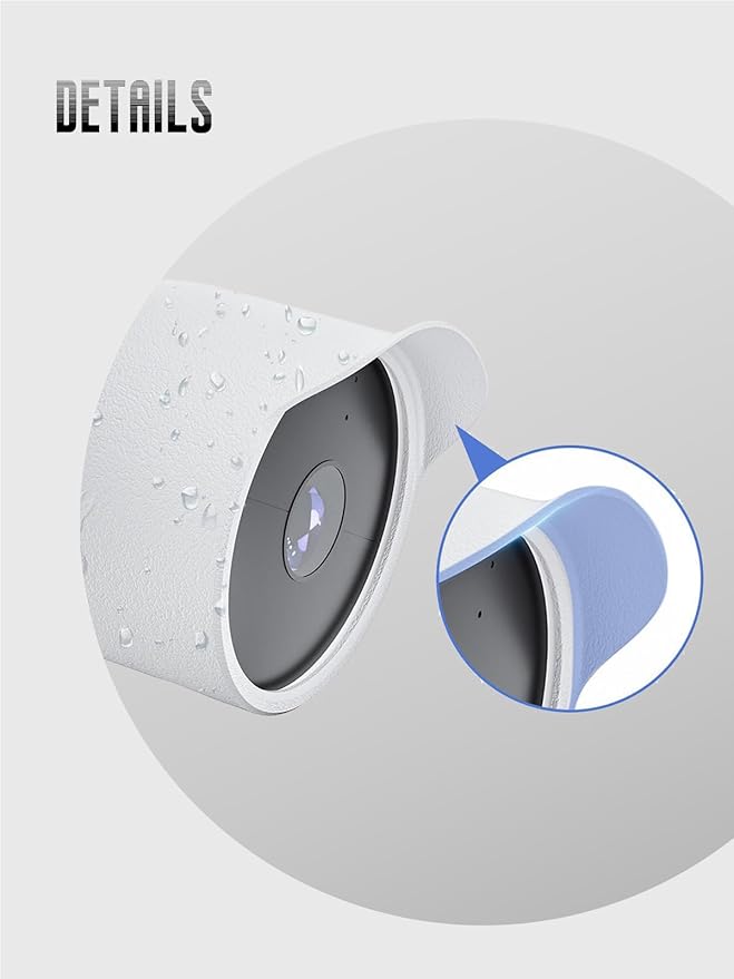 2-Pack Cover for Google Nest Cam Outdoor or Indoor (Battery, 2nd Gen), FJIASTB Soft Silicone Protective Case, Shockproof, Waterproof (White)