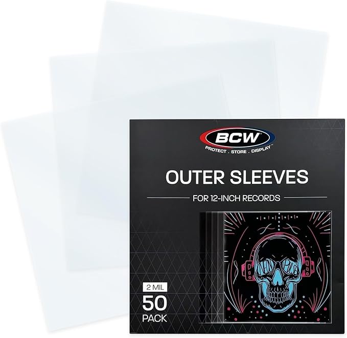 BCW 12-Inch Outer Sleeves – 50 Pack | Clear 2 Mil Polypropylene | Acid-Free Archival Quality for 33 1/3 RPM Album Covers | Ideal for Collectors