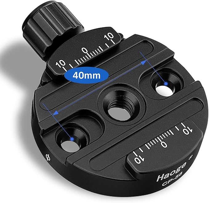 Haoge CP-58 58mm Screw Knob Quick Release Clamp Adapter Mount for Quick Release QR Plate Camera Tripod Ballhead Monopod Ball Head Fit Arca Swiss