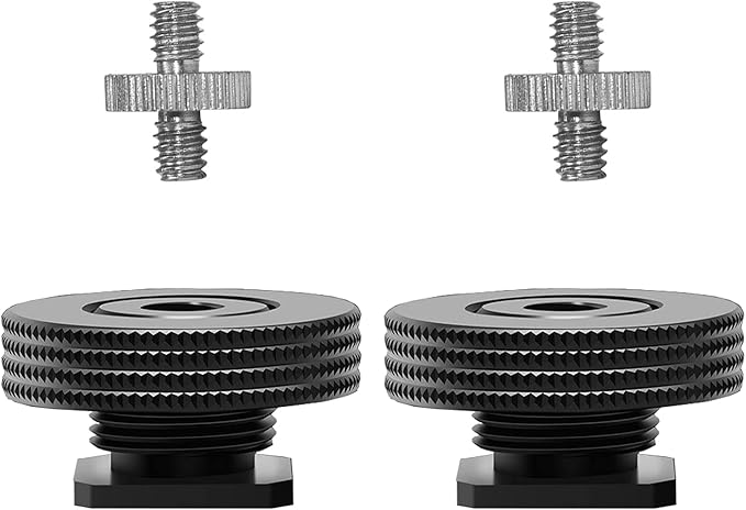 [2 Packs]- Atmoshue 1/4" Female Thread to Hot Shoe Adapter, Hot Shoe Mount Adapter with 1/4 to 1/4" Male Screw Adapter for Magic Arm, Monitor, Video Light