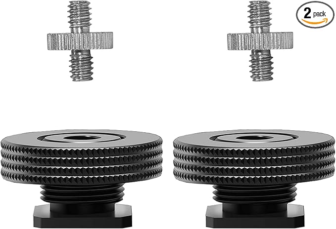 1/4" Female to Hot Shoe Adapter - 2 Packs, Hot Shoe Mount Adapter with 1/4" Male Screw for Magic Arm, Monitor, Video Light