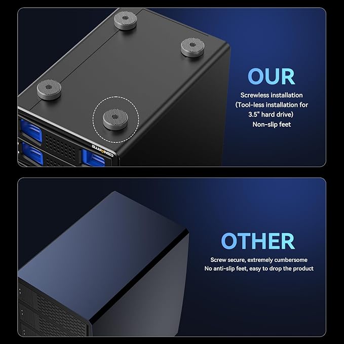 CENMATE 8 Bay Hard Drive Enclosure with Cooling Fan for 2.5/3.5" SATA HDD/SSD with USB A/C 3.0 Cable, 3.5 Hard Drive Enclosure Supports 160TB Capacity, Tool-Free HDD Enclosure, DAS(NO RAID/NAS)