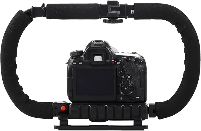 Zerodeko Foldable Dual-Handle Smartphone Video Rig Stabilizer for Handheld Camera Support Bracket, Compatible with Various Smartphones, Professional Video Recording Grip for Vloggers