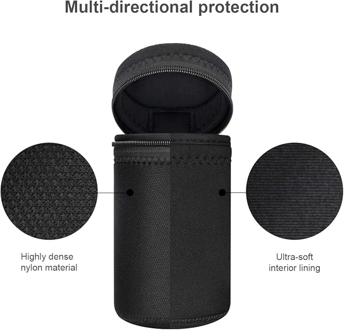 ARVOK Lens Pouch Set, Water Resistant Protective Lens Cases for DSLR Camera Lens, 4 Size Thick Camera Lens Bag for Nikon, Tamron, Sigma, Pentax, Sony, Olympus, Panasonic