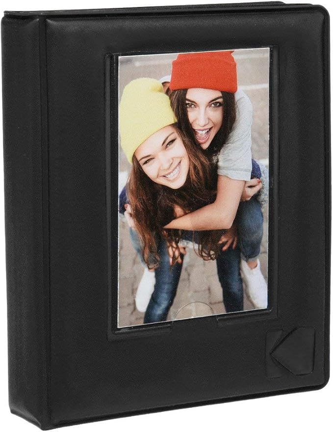 KODAK Printomatic Full-Color Instant Print Digital Camera Colorful Photos On Zink 2x3" Sticky-Back Photo Paper 5MP Gift Bundle: Case + Zink 2x3" 20pk + Album + Stickers + Frames + Markers - Black