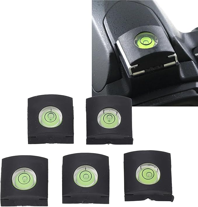 5PCS Camera Hot Shoe Cover with Level Bubble, Universal Spirit Level Cap, for DSLR Cameras