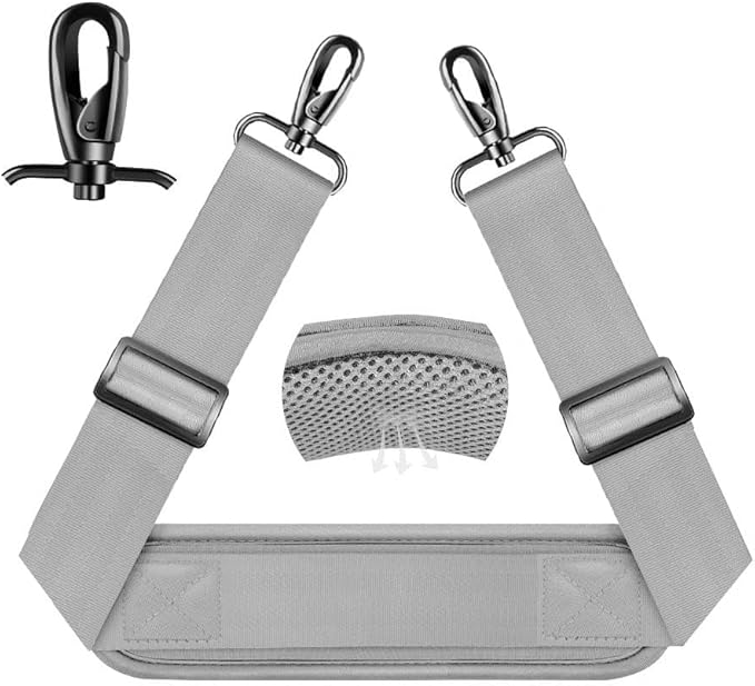 ZINZ 75" Shoulder Strap with Fixed Pad and Dual Balanced Buckles，Gray