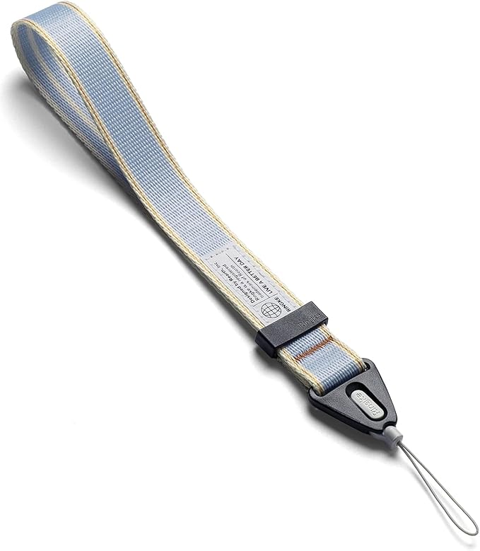 Ringke Hand Strap [Adjustable Wristlet Lanyard with Sturdy String] [One-Touch Buckle] for Phone Case, Camera, Keys, USB Flash Drive, and ID Badge - Stripe Blue