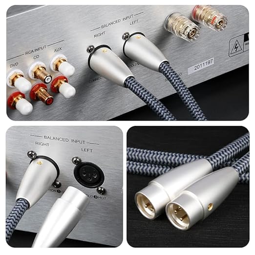 Balanced XLR Cables, 3-Pin Balanced XLR Microphone Cable Male to Female Mic Cable, 24k Gold Plated Connector and Solid Copper Shell 9.8ft/3M