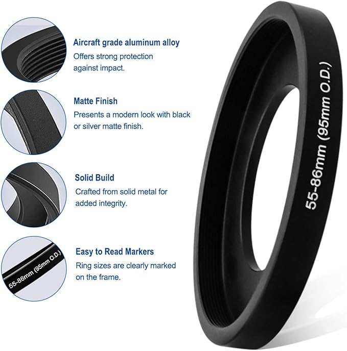 Lens Adapter,Matte Box Adapter Rings,Step up Ring for 95mm OD Matte Box