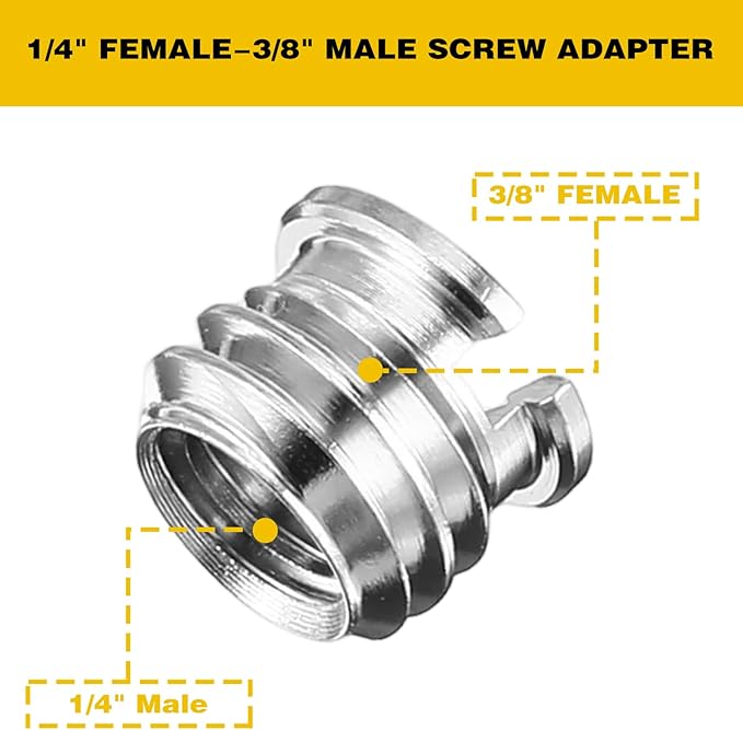 8 Pieces 1/4" & 3/8" Camera Screw Adapter Set Camera Tripod Adapter Cameras Mount Screw for DSLR Flash & Light Stand Mounts Monopod Quick Release Plate
