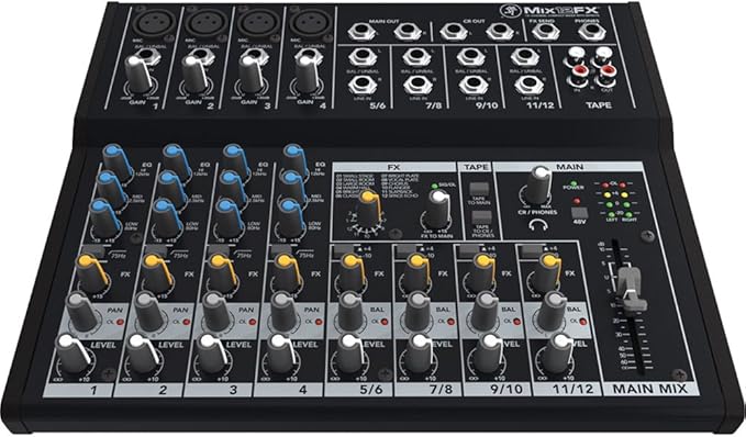 Mackie Mix Series Mix12FX 12-Channel Compact Mixer with Effects, Black