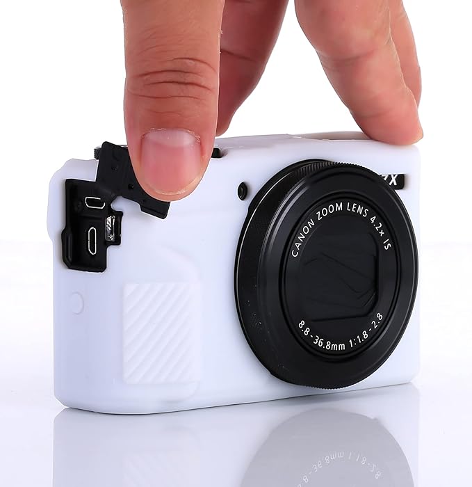 Pocoukate Camera Body Case for Canon G7X /G7X Mark II/Mark III Silicone Case Cover with Optical 9H Hardness 0.3mm Ultra-Thin DSLR Camera Screen Protector