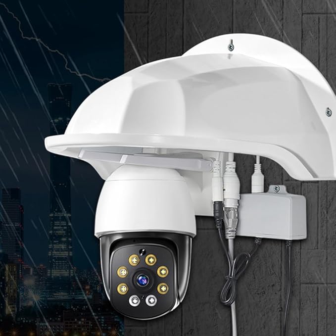 UKCOCO Outdoor Rain Cover for Security Cameras - Waterproof Protective for Sun and Rain - Easy Installation for Various Outdoor Scenarios
