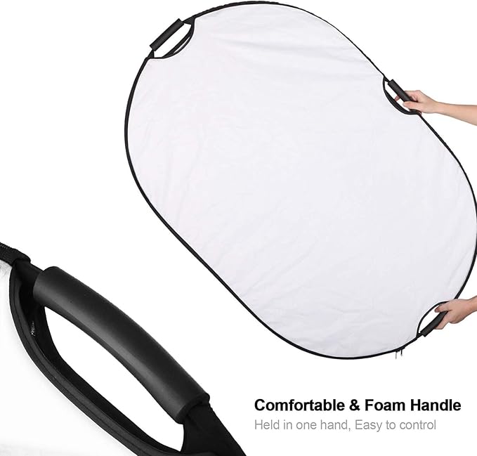 Selens 5-in-1 Oval Reflector with Handle for Photography Photo Studio Lighting & Outdoor Lighting (59 x 78 Inch)