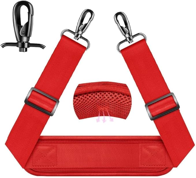 ZINZ 75" Shoulder Strap with Fixed Pad and Dual Balanced Buckles，Red