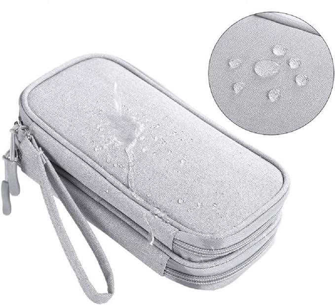 Yiasangly Electronic Organizer Bag, Waterproof Portable Travel Cable Storage Bag, Multifunctional Cord Storage Case for USB Drive, Dard Drive, Power Bank, Charger, Mouse, USB Cable, Headphones - Blue