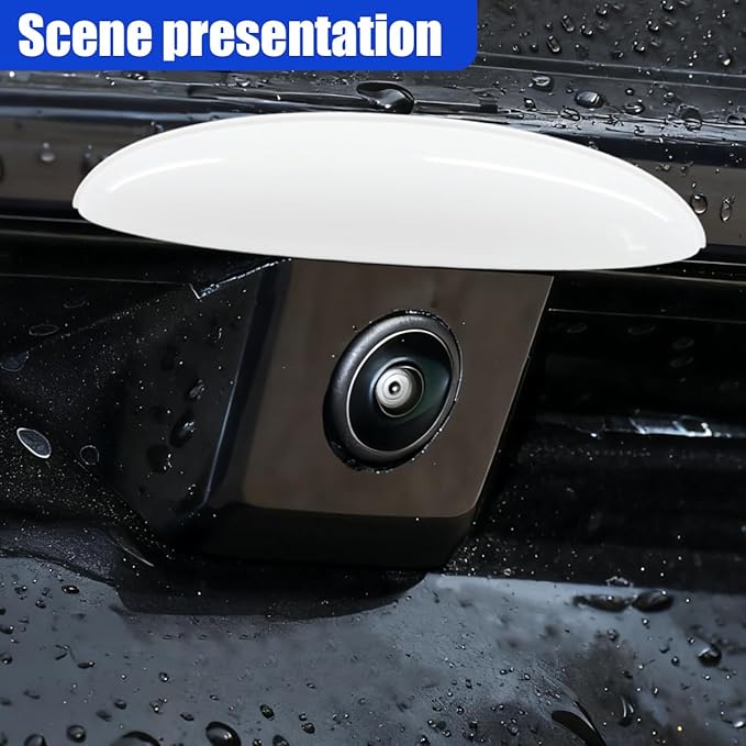 Car Rear View Camera Cover, Universal Rainproof Automotive Backup Camera Protective Guard, Car Reversing Cameras Exterior Modification Accessories for Blocking Rainwater (White)