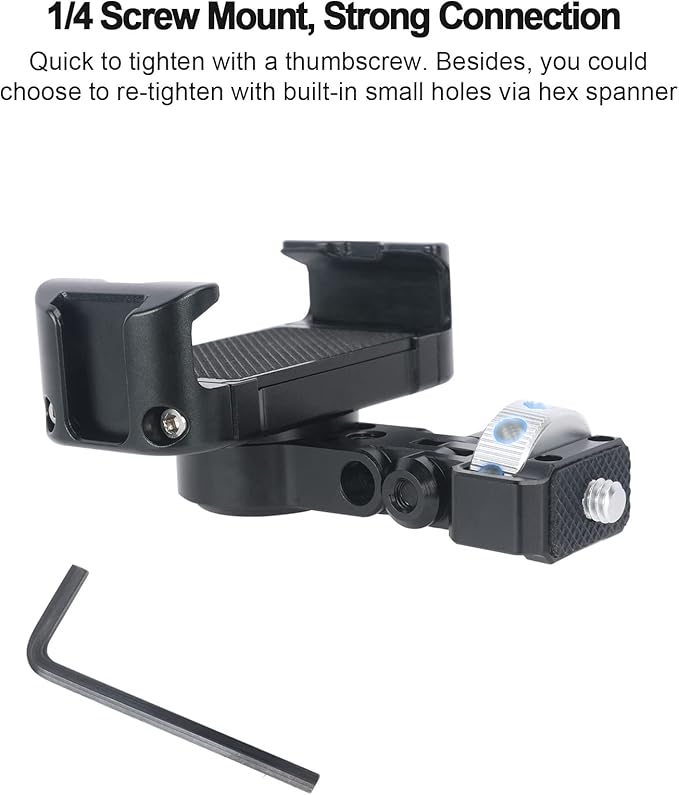 NICEYRIG Pro Phone Holder with 1/4 Mount 360 Degree Rotation and 180 Degree Tilt for DSLR and Mirrorless, Cinema Camera, Camcorder Cage Rig - 519