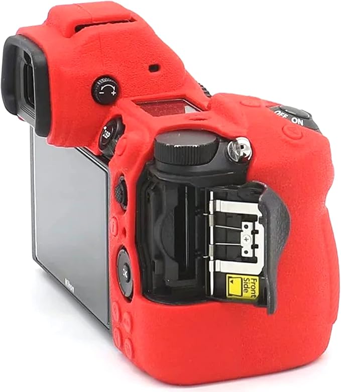 Professional Secure Silicone Camera Case Cover Housing Body Skin for Nikon Z6 Z7 Full Frame Mirrorless Camera (Red)