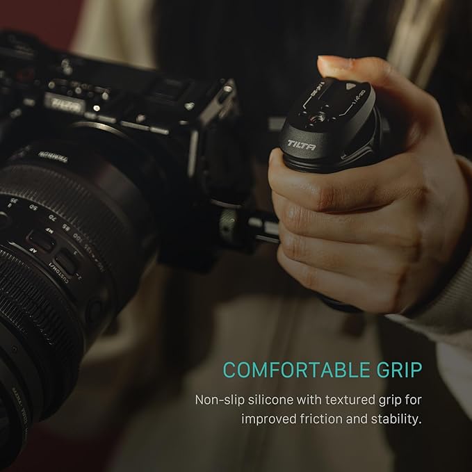Tilta Xeno Side Handle for Filmmakers & Cameras - Black | Secure Connection & Helps Prevent Rotation | Adjustable Height | Textured Silicone Grip | Convenient Assembly (Dual 1/4″-20)