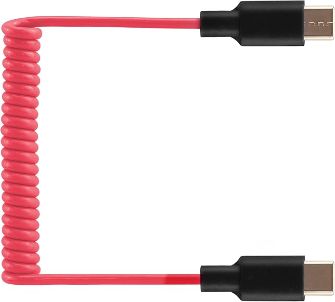 Mic Adapter for Rode Wireless GO 2 ME Pro Micro USB C to USB C Microphone Cable, for Hollyland Lark M1 / M2 / MAX / 150 / M1 / MAX Duo DAC Coiled Cable for PC Computer Android iPhone 15 16