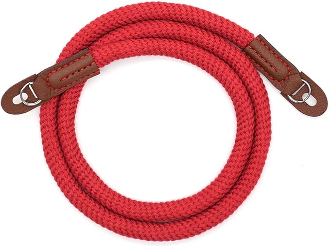 Camera Rope Strap 100cm Soft Cotton Camera Strap Vintage Neck Shoulder Belt Strap for Mirrorless and DSLR Camera. (Red)