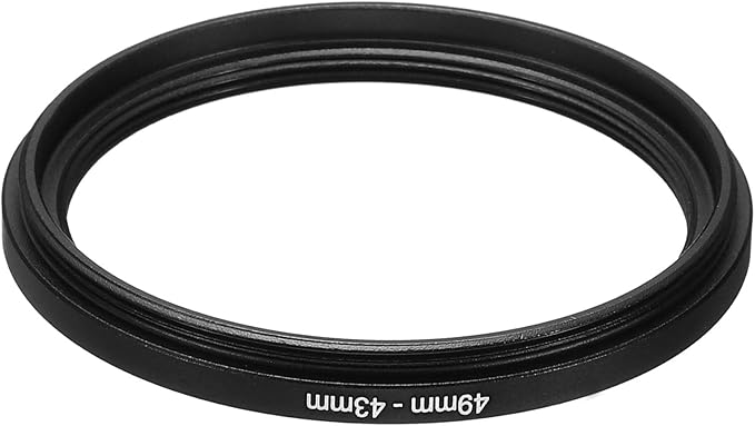 PATIKIL 49mm-43mm Metal Step Down Ring, Camera Lens Filter Adapter Ring Aluminum Filter Adapter Ring for Camera Lenses Hood, Black