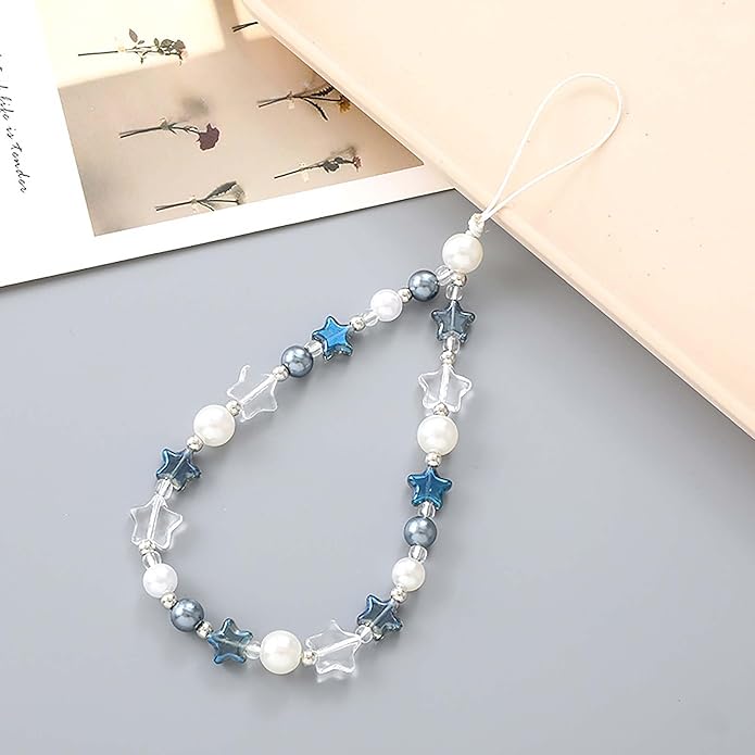 Beaded Phone Charm Lanyard Strap Girly Style Fixed Beads Pearl Lanyards