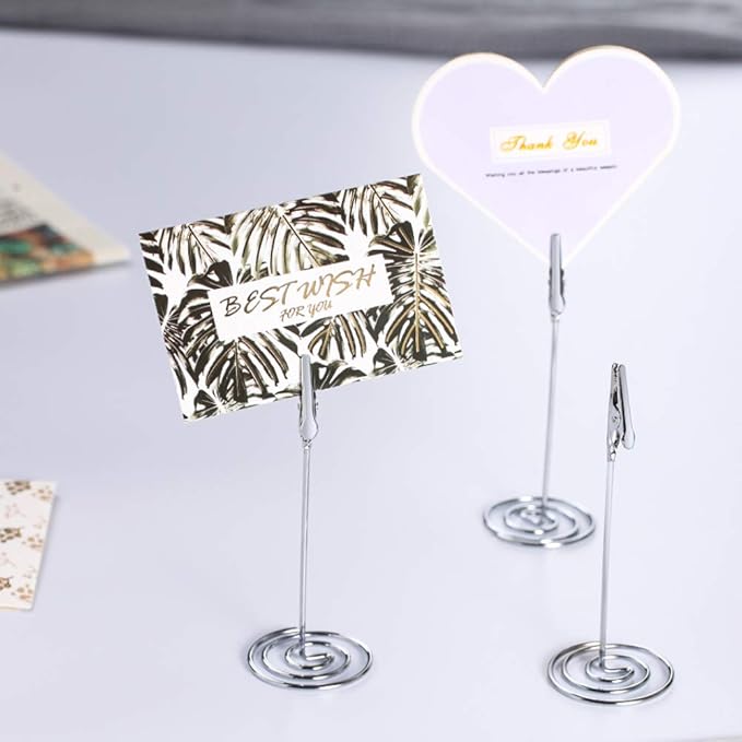 Artliving 12pcs Place Card Holder Memo Holder Clip Photo Holder Table Number Holder Sliver