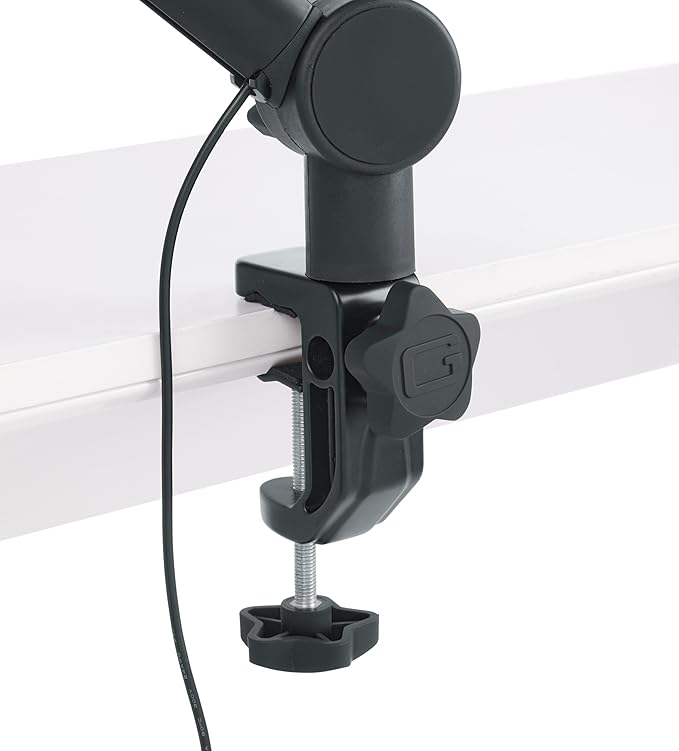 Gator Frameworks Professional Desktop Broadcast/Podcast Microphone Boom Stand with On-Air Indicator Light, Blue,Violet, & Red (GFWMICBCBM4000)