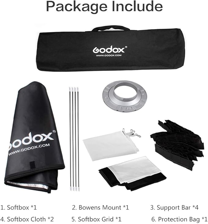 GODOX 50x130cm / 20"x51" Honeycomb Grid Softbox Bowens Mount for Shooting Flash Speedlite