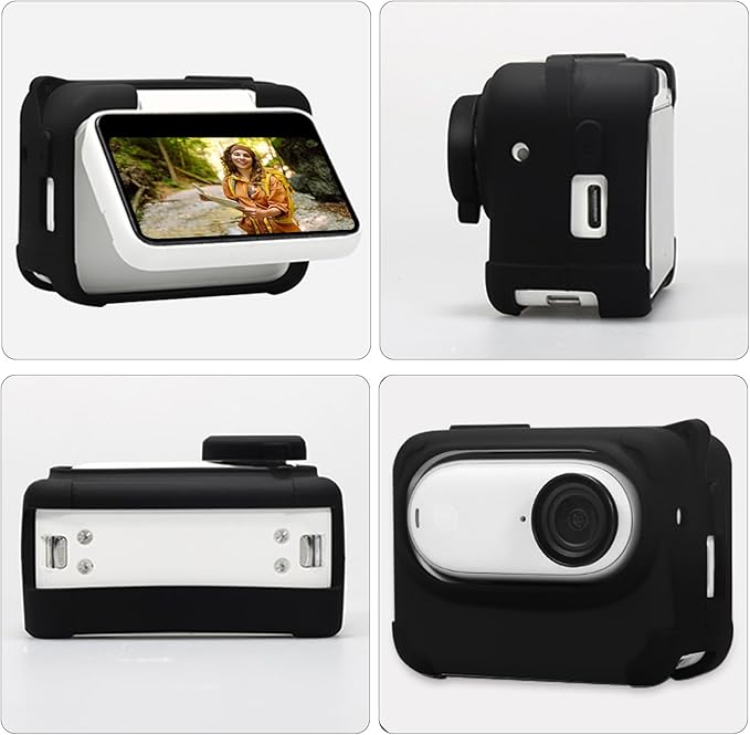 PULUZ Silicone Protective Case Cover for Insta360 GO 3 Camera with Loss Lanyard Camera Silicone Sleeve Accessories (Black)