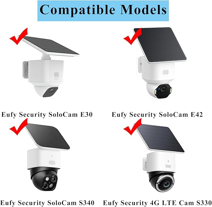2 Pack Metal Mounting Corner Bracket for Security Camera, Metal Corner Mount Compatible with Eufy SoloCam S340/E30/E42/Security 4G LTE Cam S330 Surveillance Camera System for Outdoor and Indoor