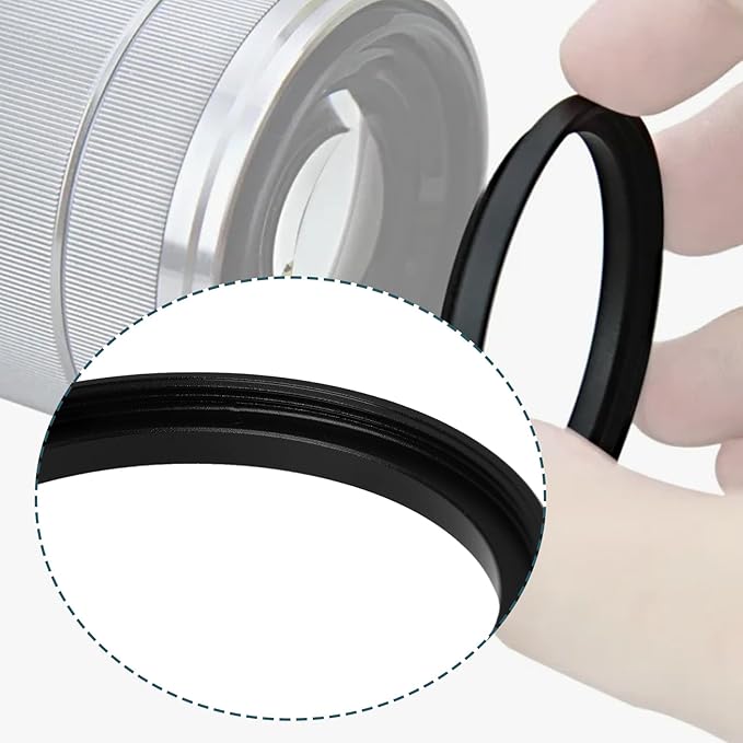 ECSiNG 2Pcs 43.5mm to 46mm Step-Up Filter Adapter Ring for Camera Lenses