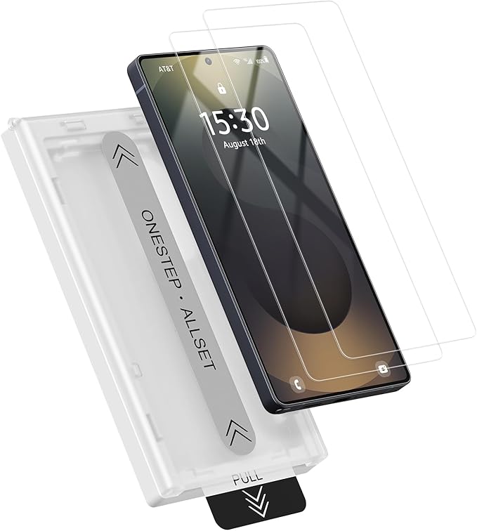 posidentists 2 Pack Screen Protector for Galaxy S25 Ultra【6.9" 】,Galaxy S25 Ultra Screen Protector with 1-Second Auto-Install,9H Hardness, Military-Grade Shatterproof, Full Coverage, HD Clear Glass film,Case Friendly