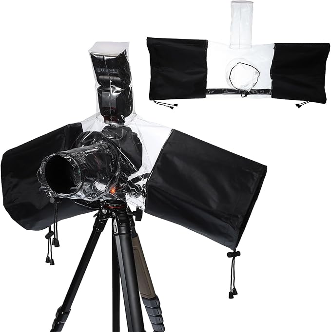 PATIKIL Camera Rain Cover, 2 Pcs Waterproof Protective Covers Camera Sleeve Protector Up to 8 Inch Lens, Clear