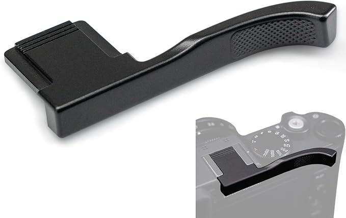 Metal Thumb Up Grip for Leica D-LUX8 DLUX8 Camera, Hot Shoe Thumb Rest Support Grip ，Exclusive Vintage Anti-Slip Pattern, Enhance The camera's Grip Feel (Black)