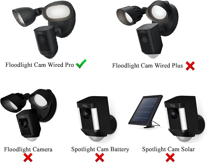 Silicone Skin Case Compatible with Ring Floodlight Cam Wired Pro - Sun Glare, UV & Weather Protection Skins Cover (White, 1 Pack)