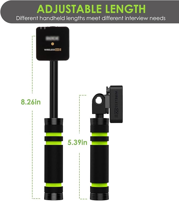 YOUSHARES Metal Handle for RODE Wireless Go 2 & Microphones, Stretchable Interview Mic Handle for Rode Go 2 Accessories