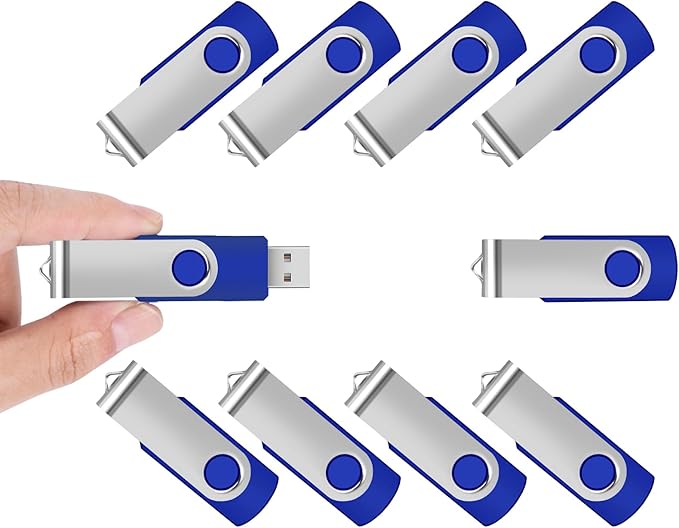 Generic4GB USB Flash Drive 10 Pack Batch USB Thumb Drive USB Stick for Data Storage Backup, Removable Drive Disc Zip Drive with Indicator Memory Stick,(10Pack Blue, 4GB)