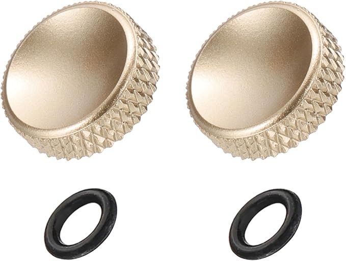 PATIKIL Camera Shutter Button, 2 Pack 12mm Concave Surface Shutter Release Buttons Pure Copper Camera Button for Nikon for Fujifilm for Leica DSLR/SLR, Matte Gold
