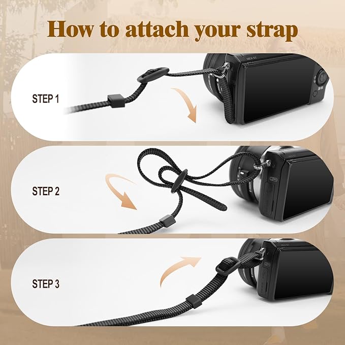 1.3”Wide Camera Strap, Fashionable PU Leather Camera Strap for Sony/Nikon/Canon/Minolta/Panasonic/SLR/DSLR Cameras (NEW Black, Small)