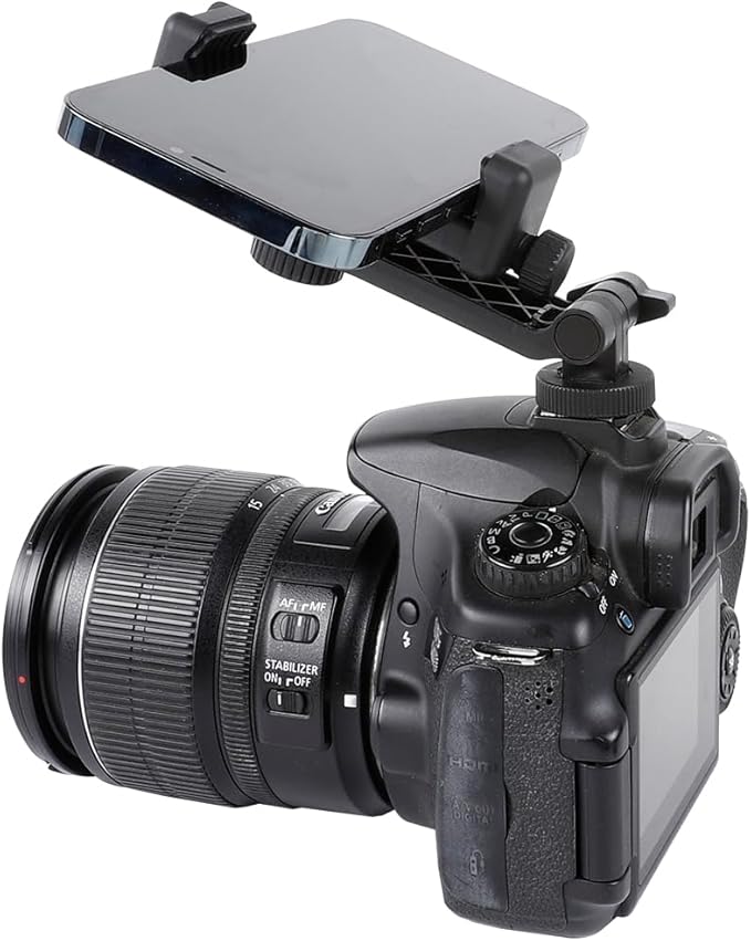 Multifunctional Universal Cell Phone Tripod Mount Adapter 360 Rotation Camera Hot Shoe Phone Holder Compatible with Canon Nikon Sony DSLR