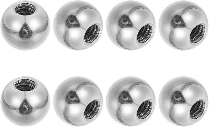PATIKIL 8Pcs 17mm Ball Nuts Knob, M8 UNC Female Threaded Steel Swivel Ball Joint Adapter Converter for Super Clamp Camera Hot Shoe Mount Light Tripod Phone Holder, Silver