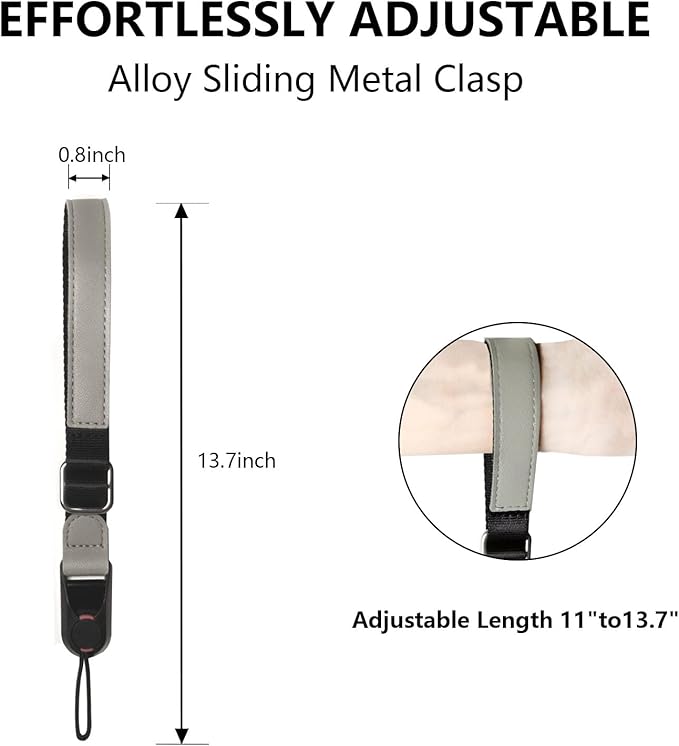 Camera Wrist Strap for Travel & Vlogging, Adjustable Quick Release Hand Strap for Secure Grip, Fit for Sony, Canon, Nikon