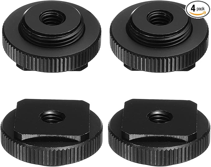 PATIKIL Hot Shoe Adapter 5/8" Male to M6 Female, 4 Pcs Hot Shoe Mount Adapter Camera Mount Screw Camera Video Light Converter for Microphone Holder Accessories 0.39x0.98x0.98 Inch