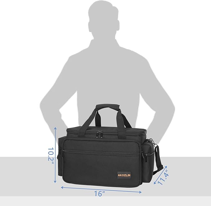 AKOZLIN Cable File Bag with Detachable Dividers for DJ Gear, Sound Instrument Accessories