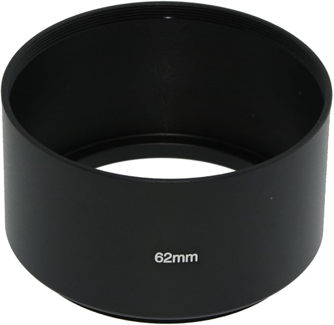 SIOTI 62mm Lens Hood, Oxidation Matte Anti Reflective Treatment, Aluminum Alloy, with 1 * 67mm Lens Cap, Compatible with Sony/Canon/Nikon/Fuji etc >85mm Camera Lens
