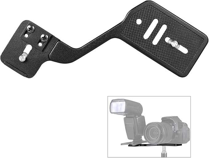 EBTOOLS Camera Flash Bracket, Portable Aluminum Alloy L Shape Mount with 1/4 Inch Screw for DSLR Cameras Flashes Microphones